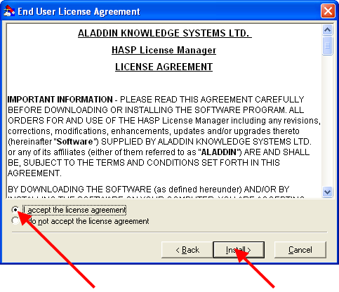 Fig. 71. License acceptance